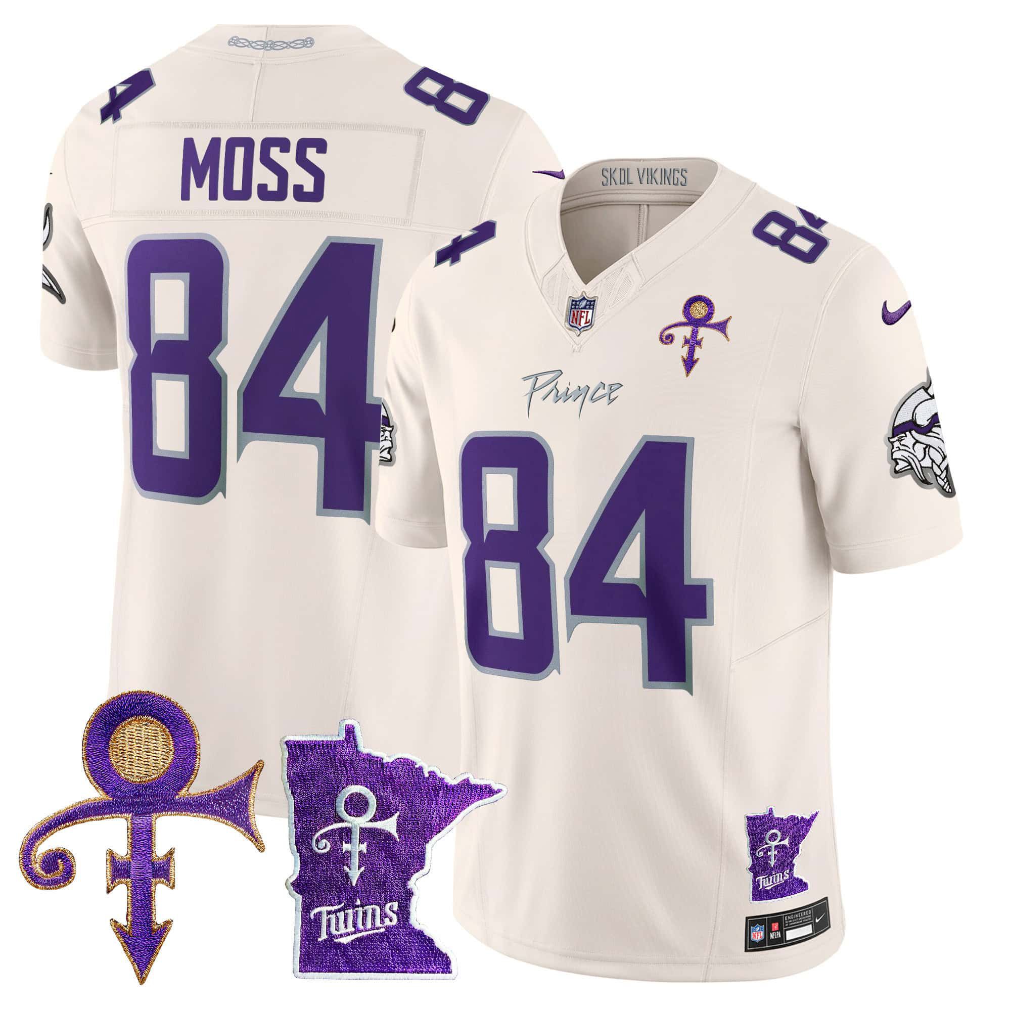 Men Minnesota Vikings #84 Moss Cream 2024 Nike Prince Vapor Limited NFL Jersey->indianapolis colts->NFL Jersey